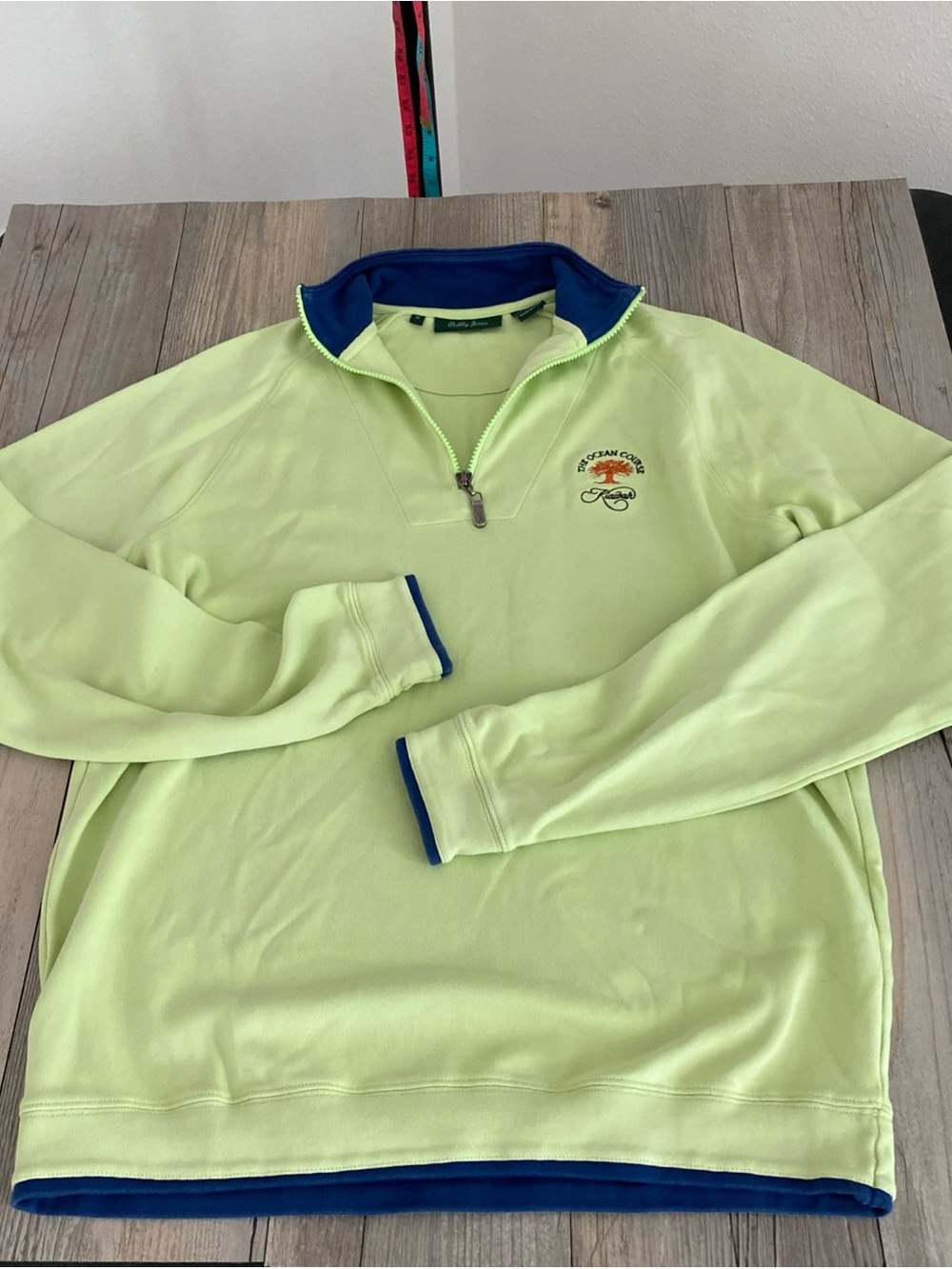 Bobby Jones Mens 1/4 Zip Pullover Sweater The Ocean Course Kiawah Pima Cotton M